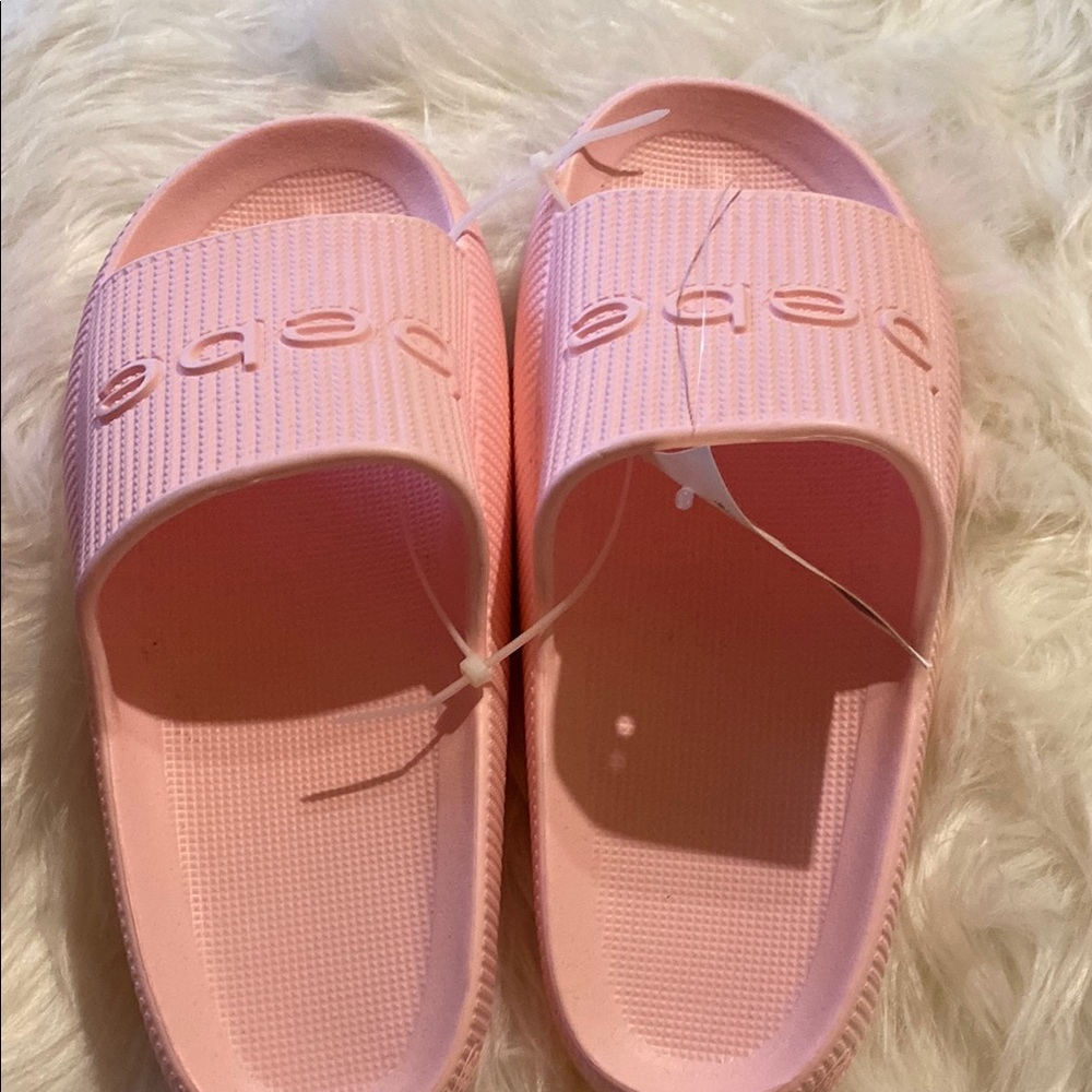 BeBe Pink Slide Sandals